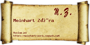 Meinhart Zóra névjegykártya